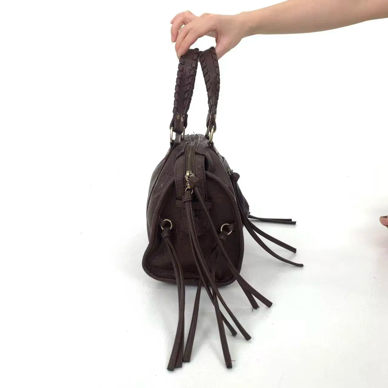Vintage Street Style Rivet Embellished Shoulder Bag for Women