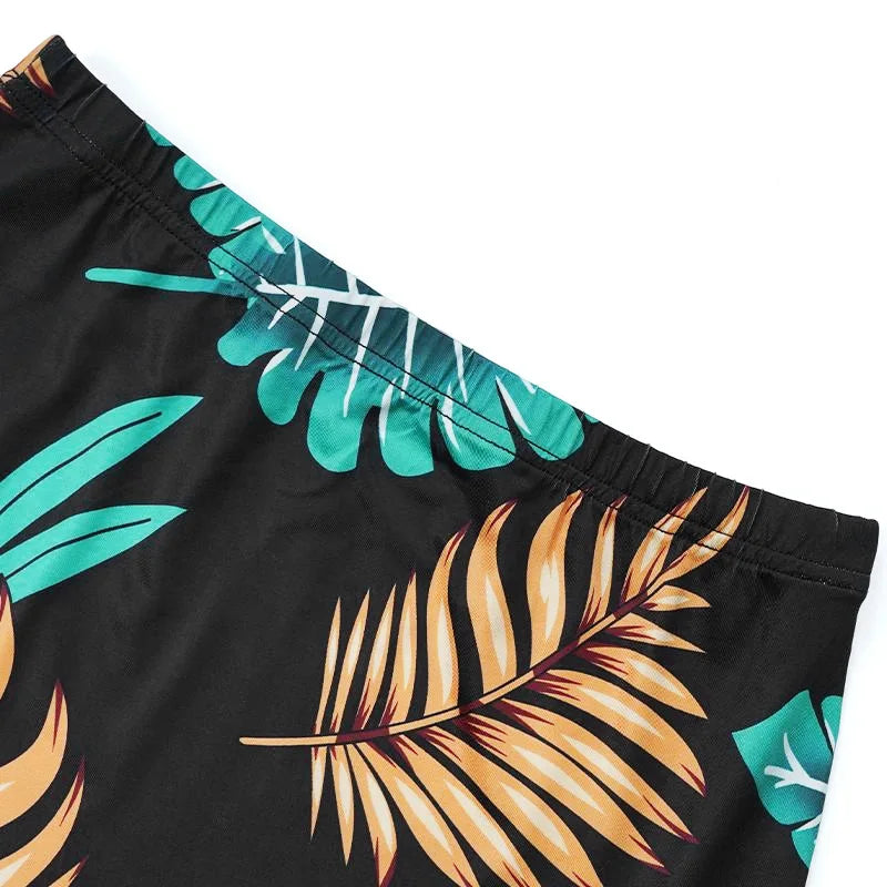 Print Slim Sleeveless Cropped Top Midi Two-Piece Set for Women