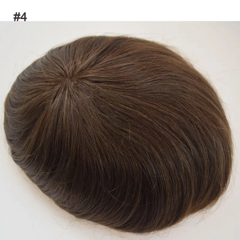 Straight Human Hair Toupee With Lace Top for Women