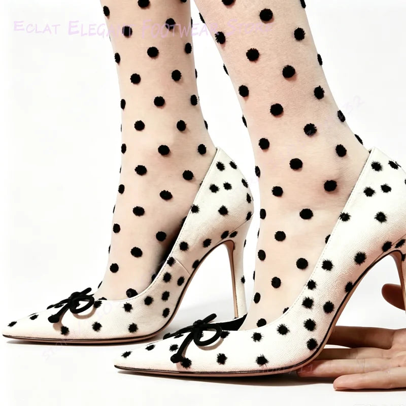 Elegant Slip On Pointed Canvas Stiletto Pumps for Women