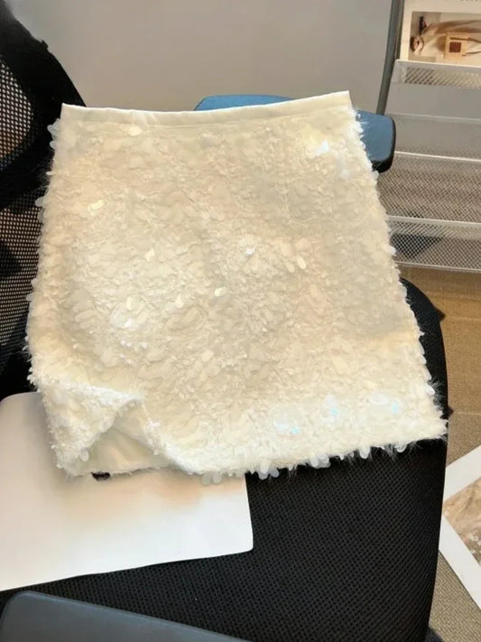 Wrapped Hip Sequin Mini Skirt