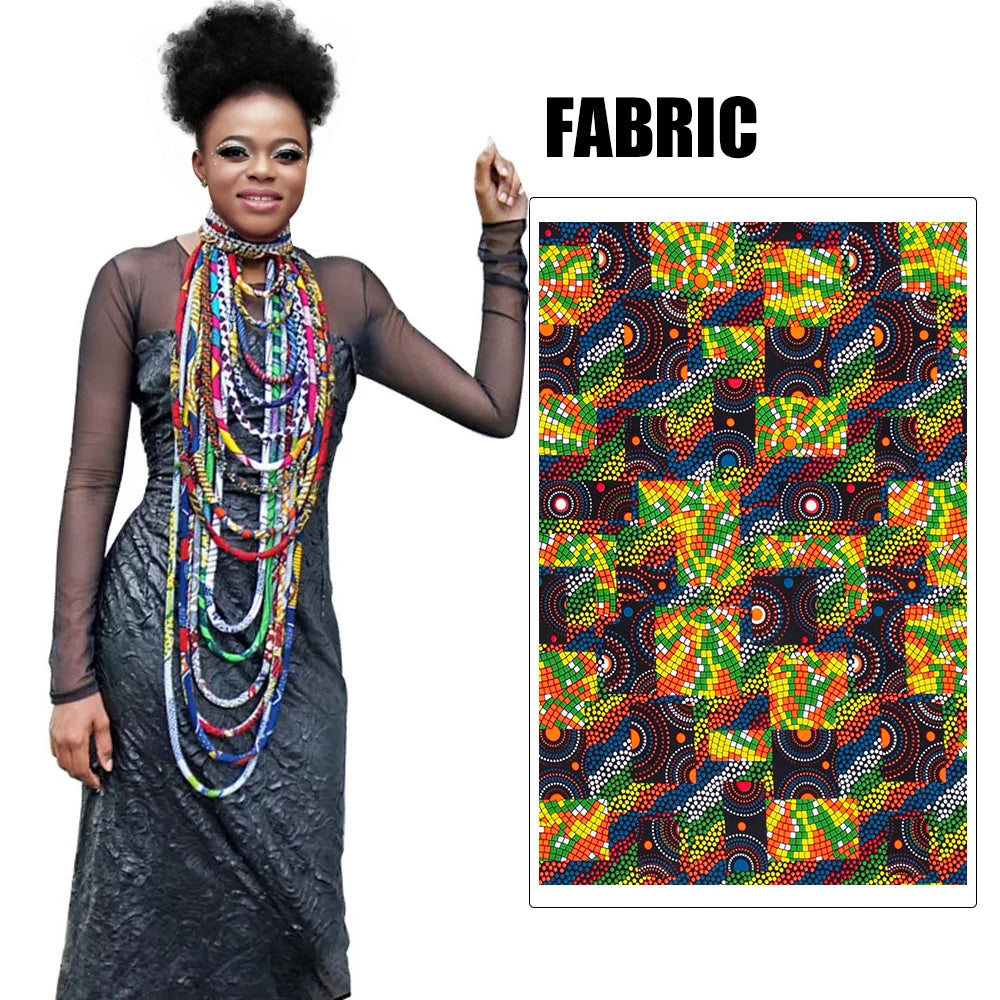 Colorful Ankara Wax Print Statement Necklace for Women