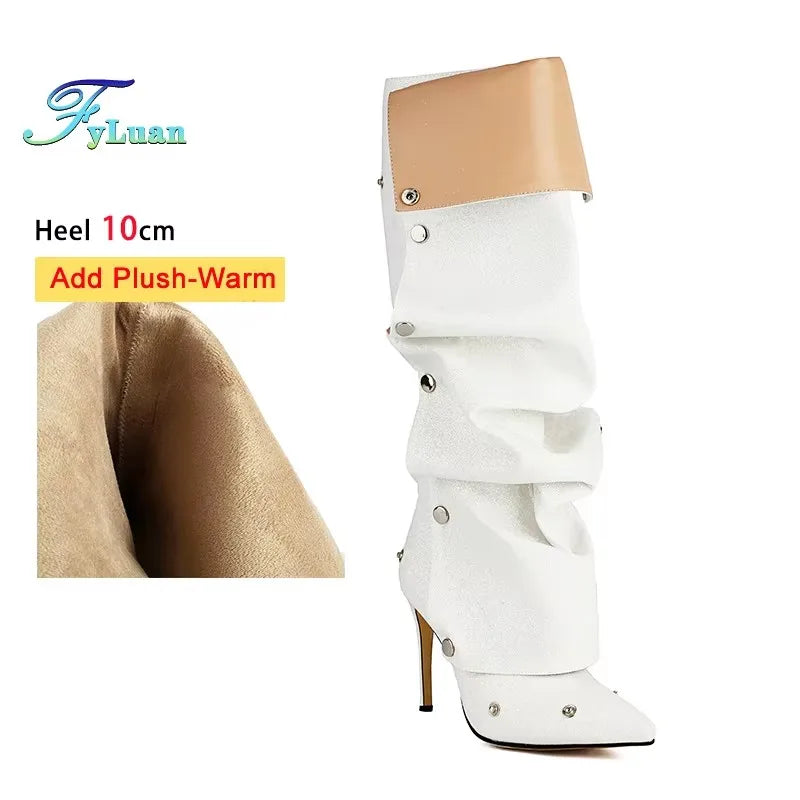 Pointed Toe Stiletto Zipper Ankle Boots
