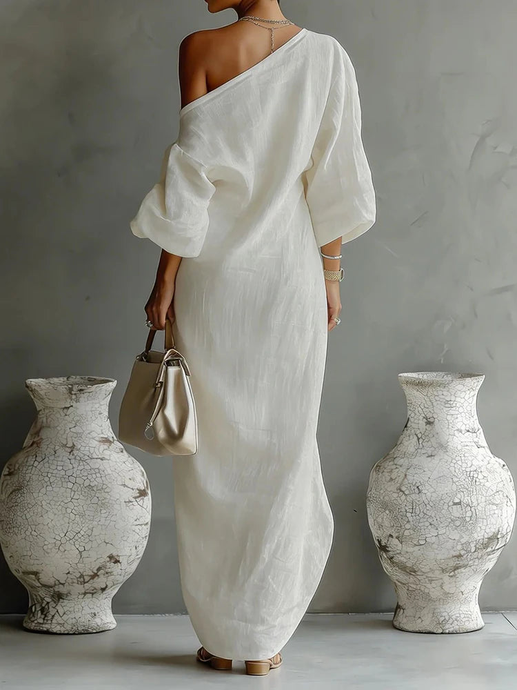 Elegant Long Sleeve Patchwork Maxi Dress for Women