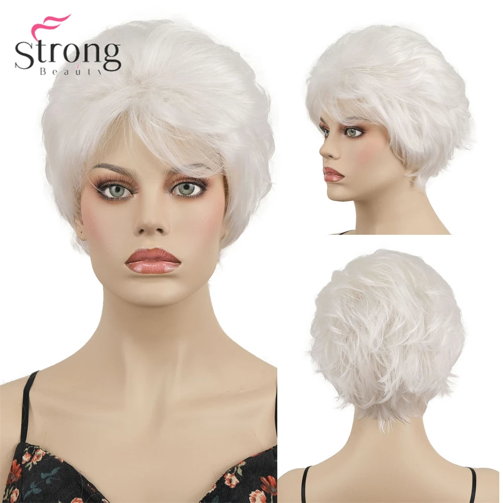 Capless Red Short Pixie Cut Natural Synthetic Wig For Women