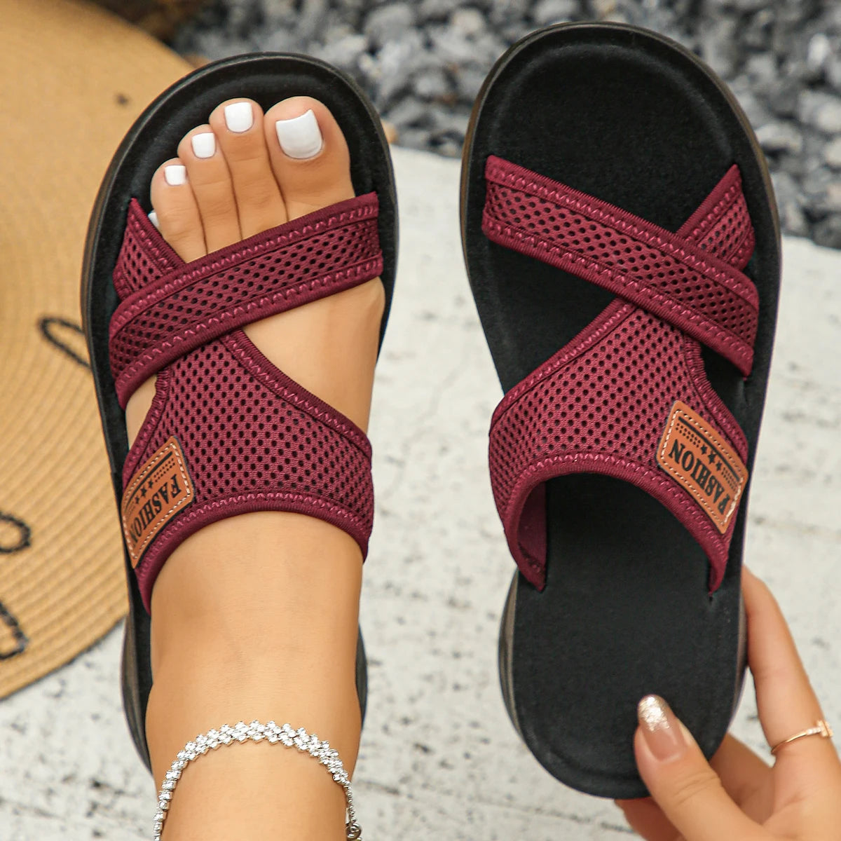 Lightweight Soft Sole Beach Slide Sandals for Women