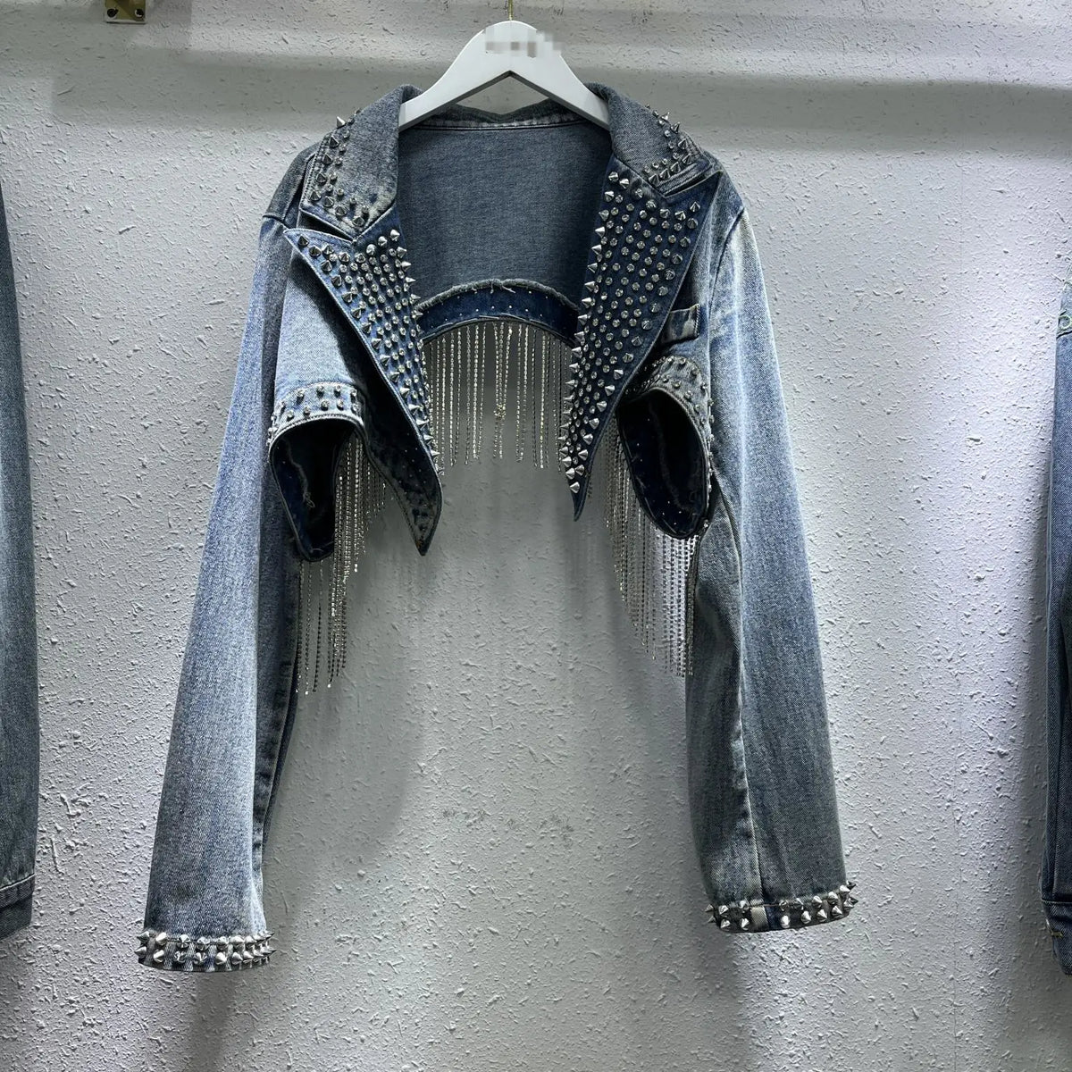 Tassel Trim Denim Jacket for Women