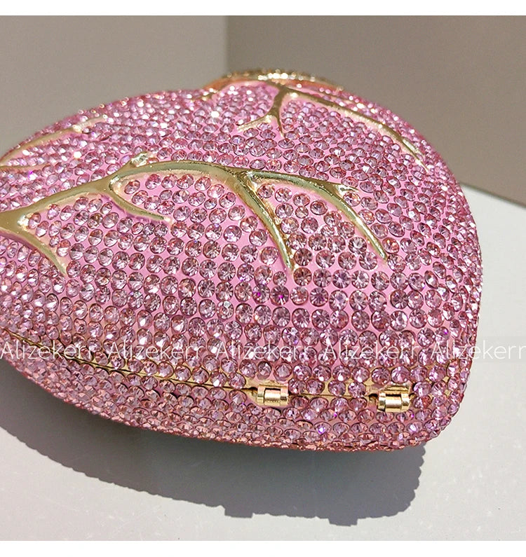 Gorgeous Rhinestone Heart Shaped Evening Bag for Women