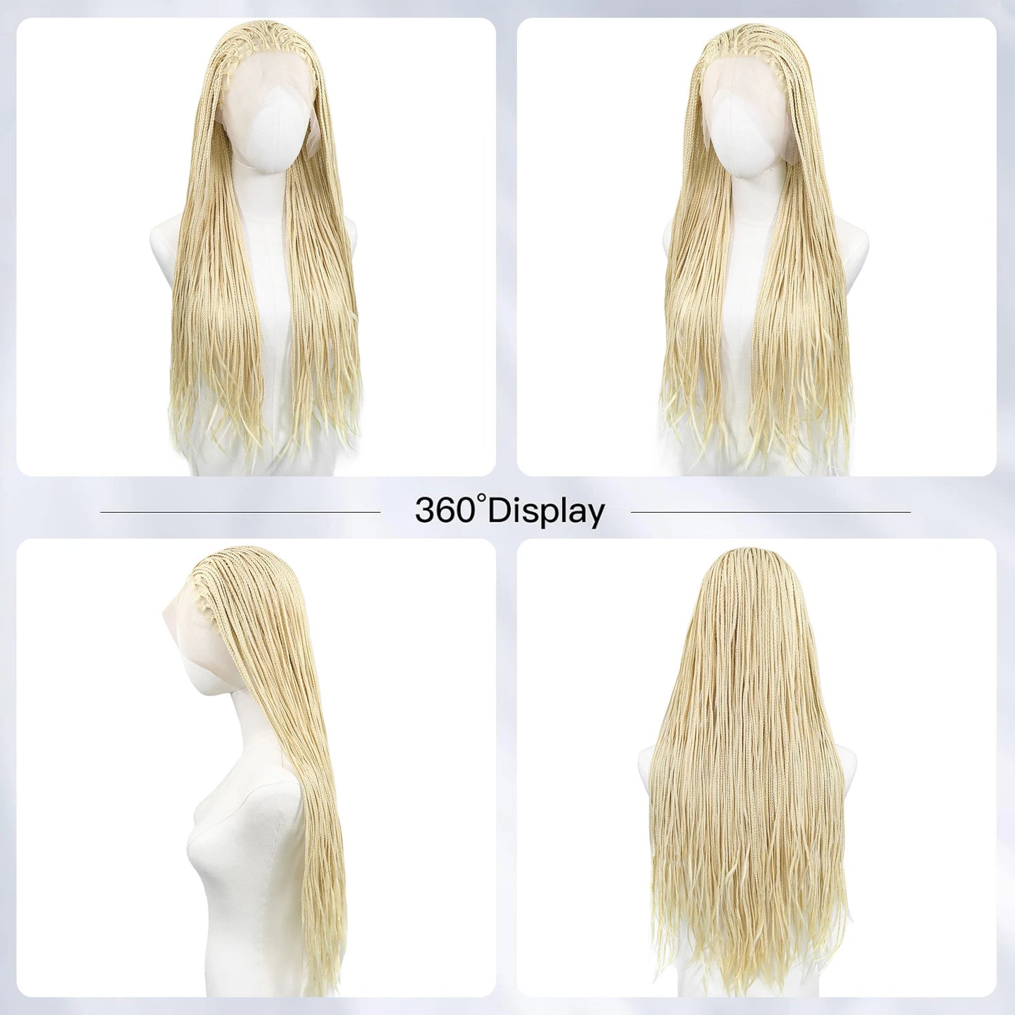 613 Blonde Box Braided Wigs Braids For Black Women 26Inch Long African Cornrow Crochet Braids Synthetic Hair 13x3 Lace Front Wig