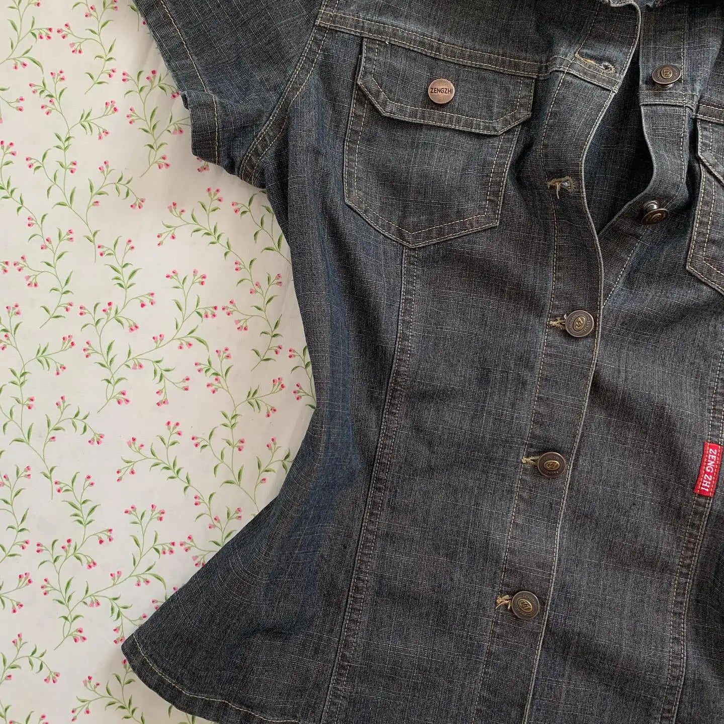 Y2K Streetwear Button-Front Top