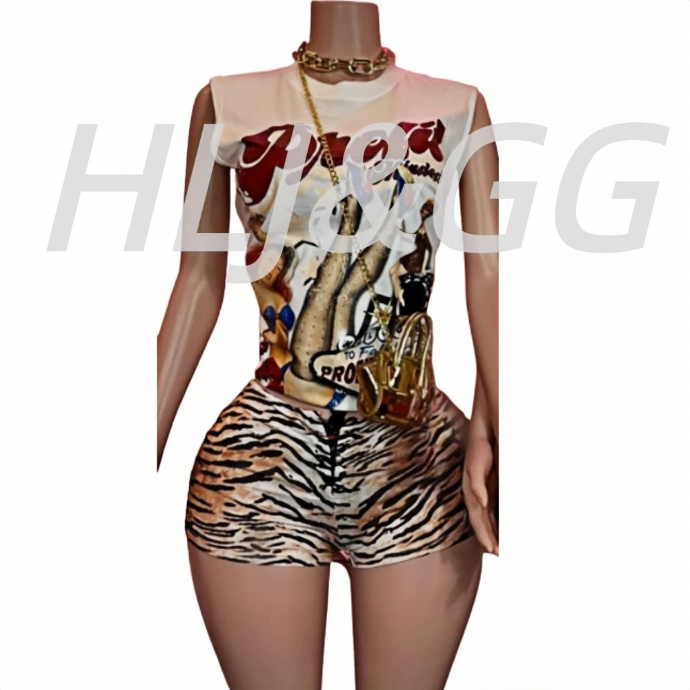 Y2K Patterned American Style Denim Two Piece Set for Women