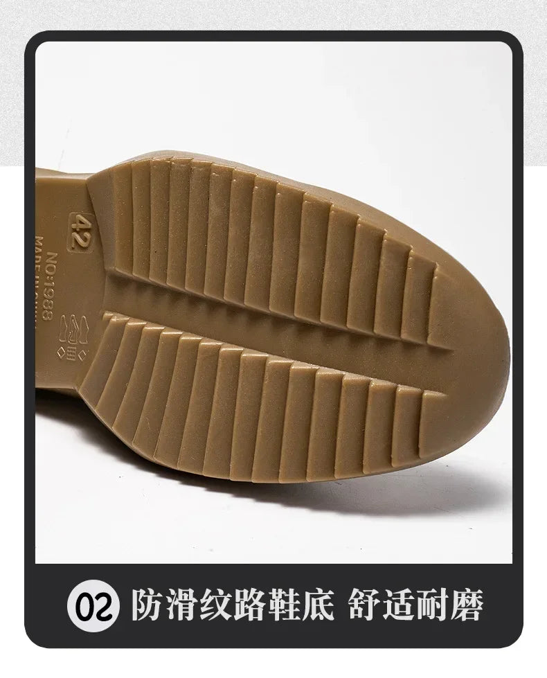 Round Toe Waterproof Ankle Rain Boots