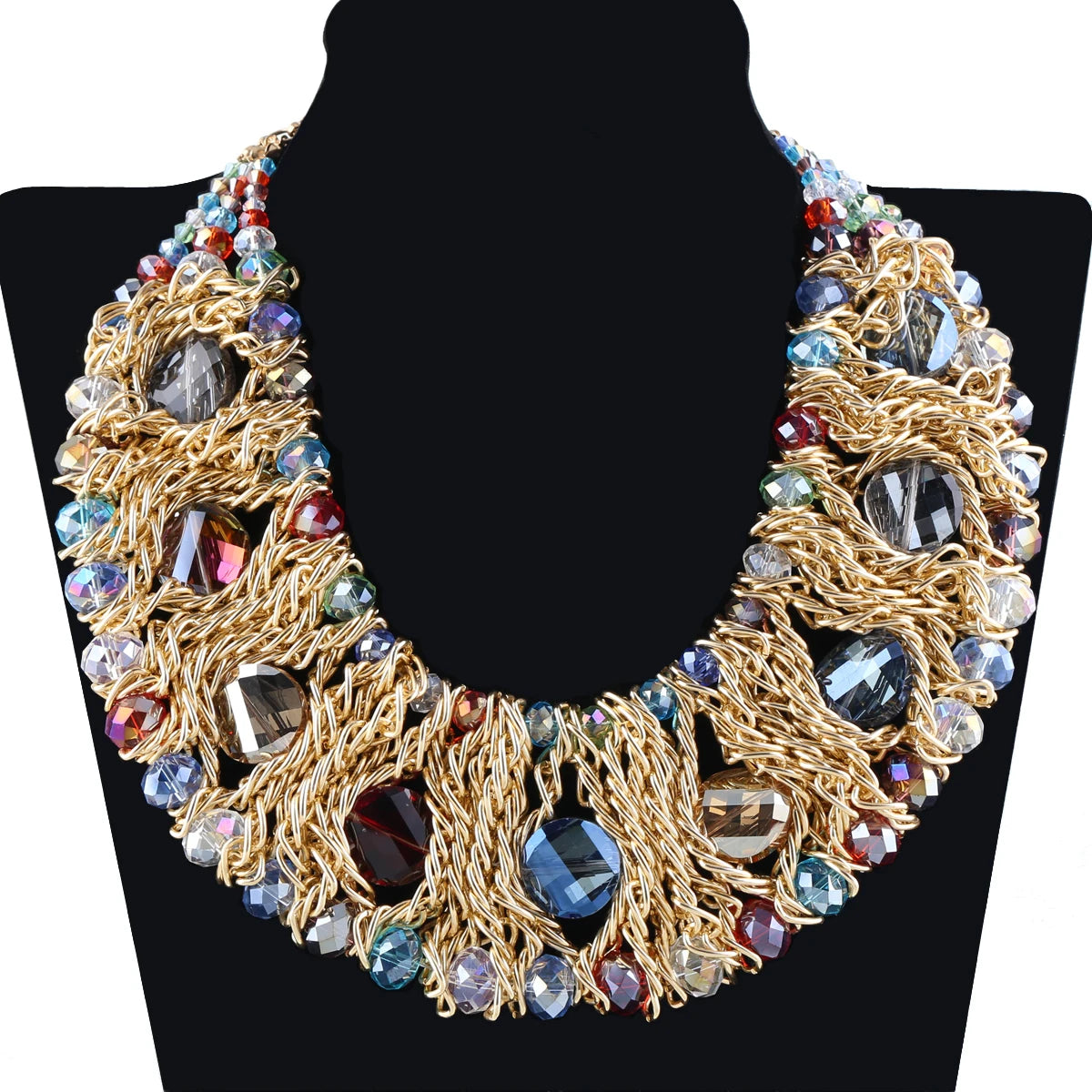 Beaded Crystal Statement Elastic Bracelet for Women