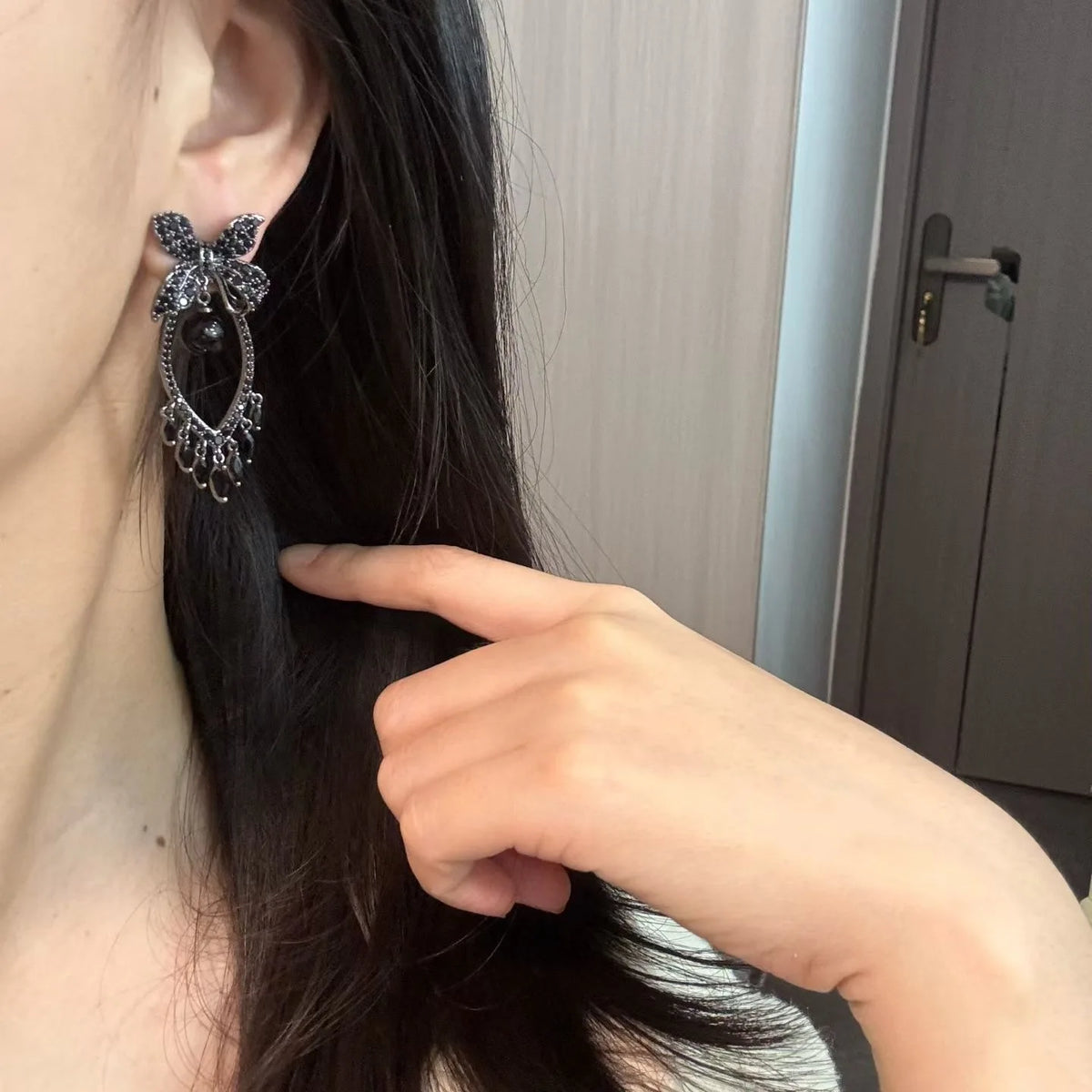 Black Zircon Vintage Jewelry Set With Earrings Rings And Bracelets for Women