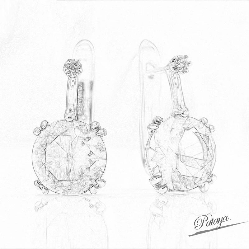 Sea Blue Cubic Zircon Drop Earrings
