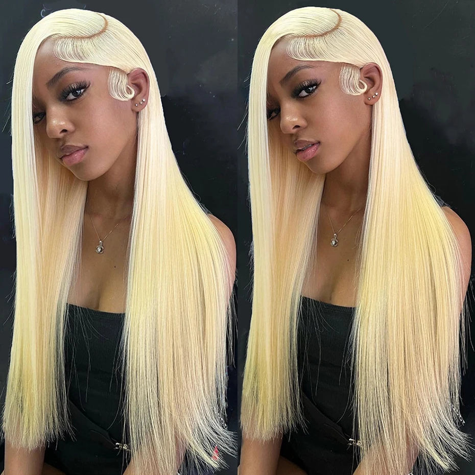 613 300% Density 30 40 Inch Lace Wig Human Hair Straight 13x4 13x6 HD Lace Front Wigs For Women Blonde Colored Human Hair Wigs