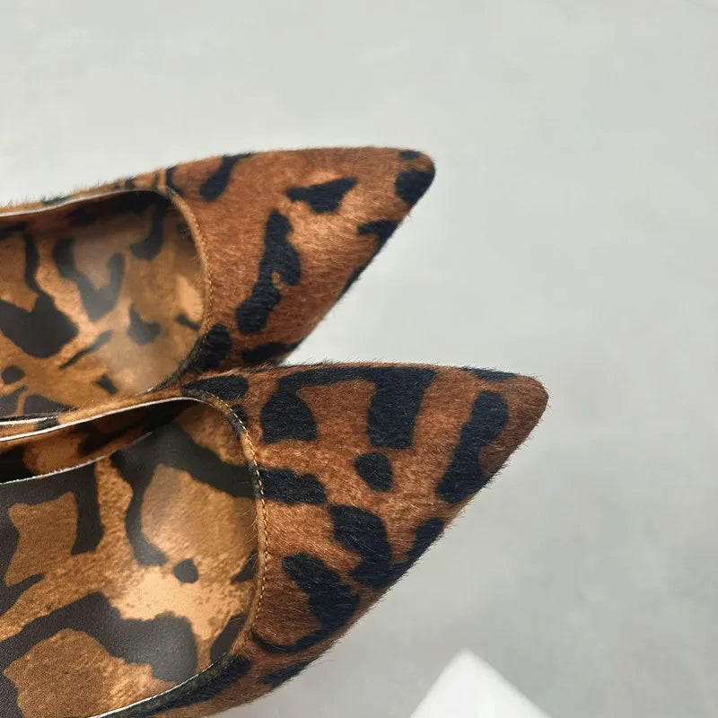 Leopard Print Pointed Toe Stiletto Pumps for Women