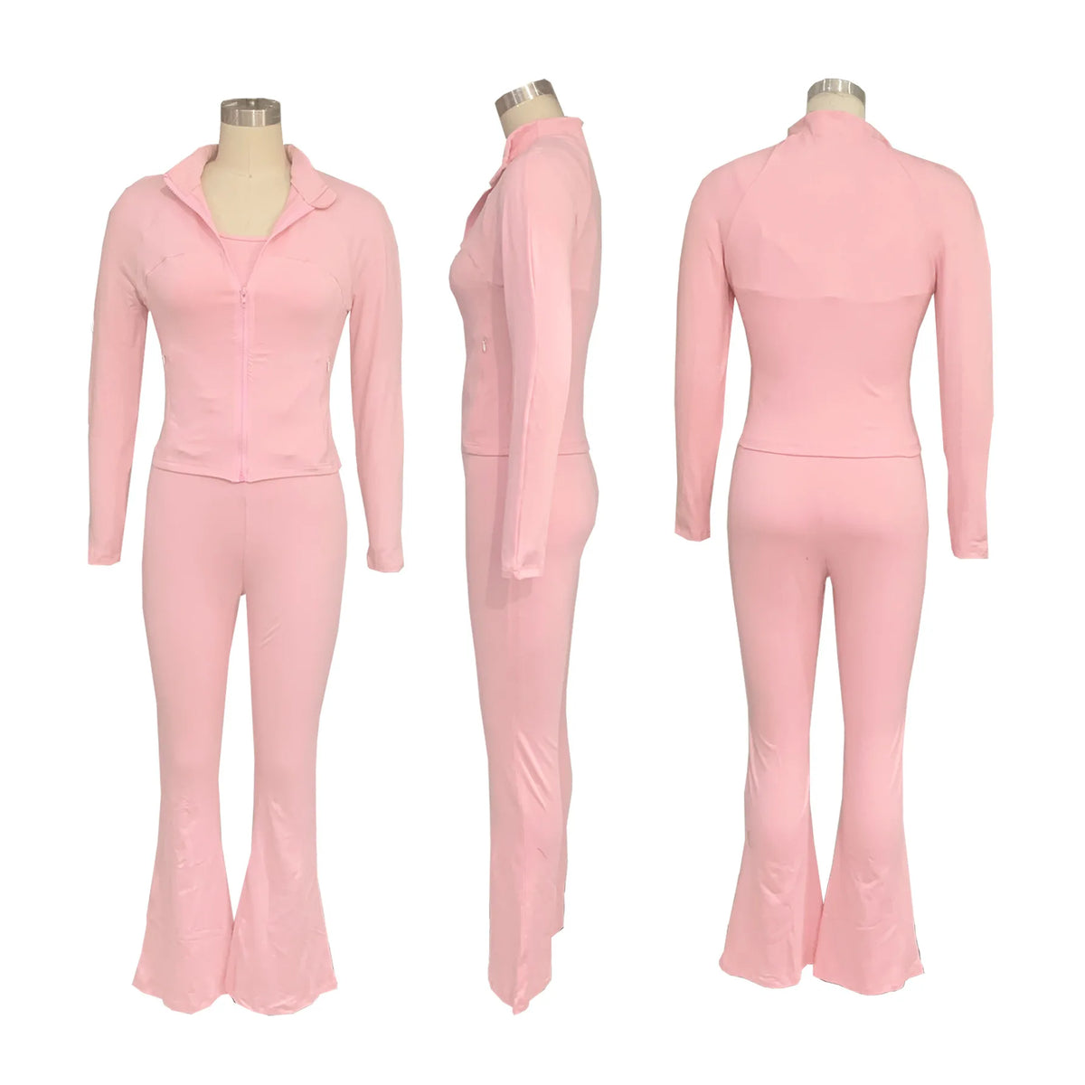 Zip Jacket And High Waist Jogger Set