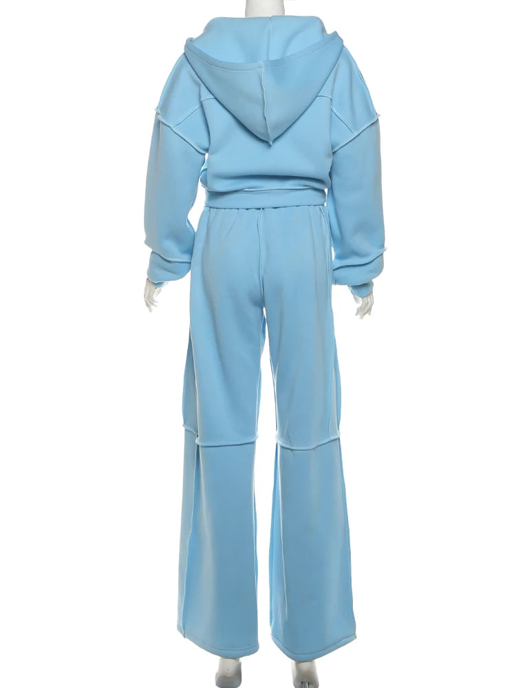 Cozy Woolen Hooded Pantsuit