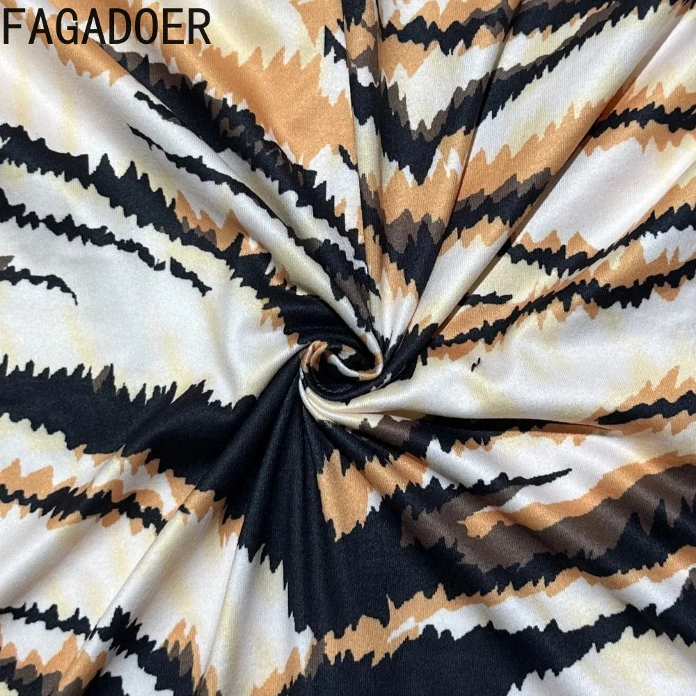 Tiger Print Patchwork Long Sleeve Bodycon Jumpsuit for Women