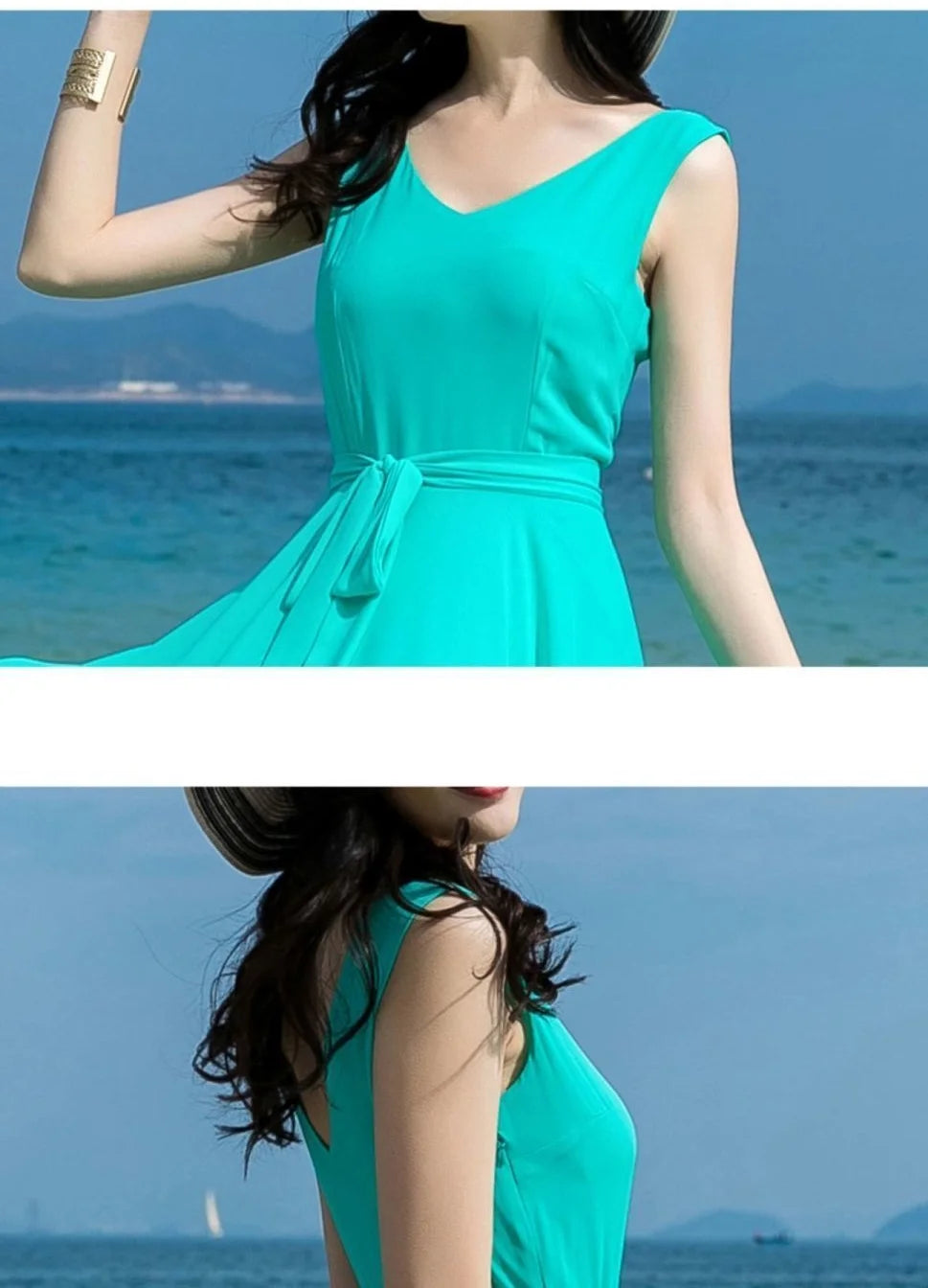 Plus Size Chiffon High Waist Maxi Dress