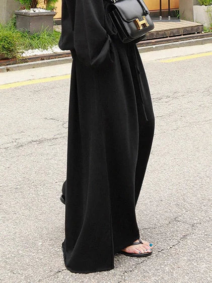 Beautyblue Gray Wide Leg Pants Black Bottoms for Women Casual Loose Pocket Korean Harajuku Streetwear Female Outdoor Sweatpants