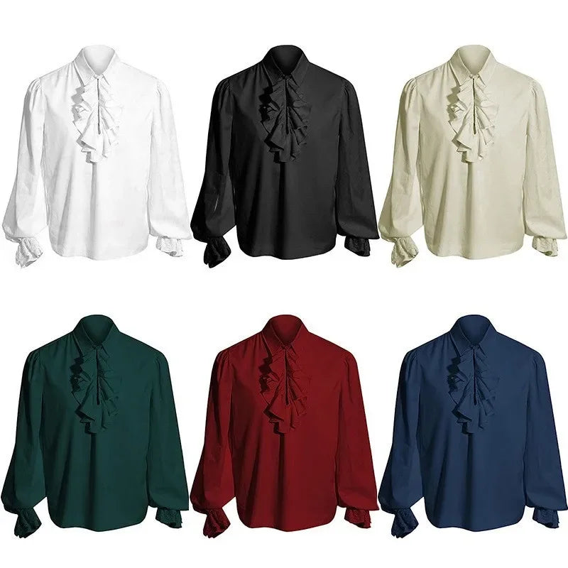 Lantern Sleeve Ruffle Shirt