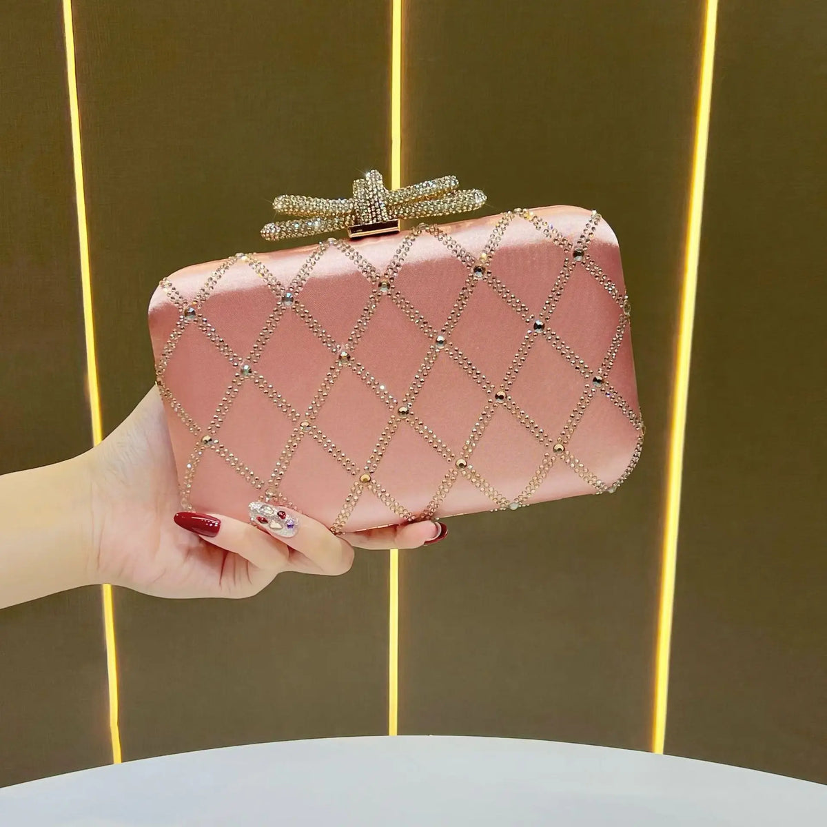 Glitter Rhinestone Clutch Messenger Bag for Women