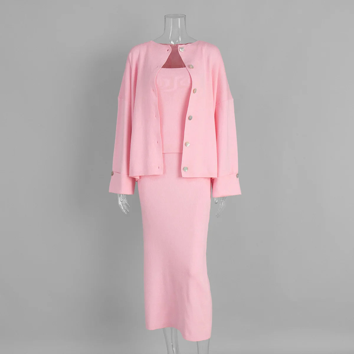 Three-Piece Knit Set Ensemble