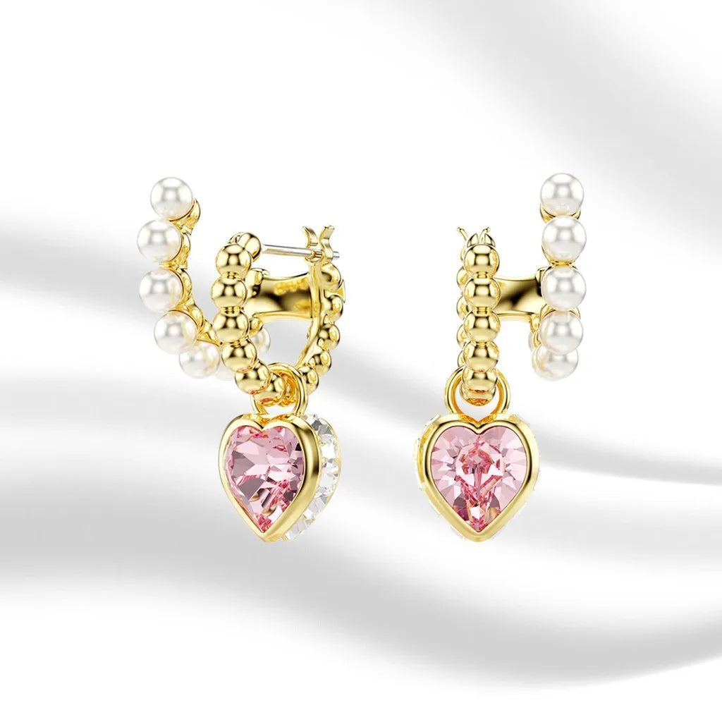 Elegant Gold-Plated Mixed-Cut Crystal Pendant Necklace for Women