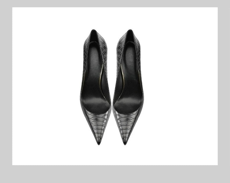 Snake Embossed Pointed Toe Stiletto Pumps for Women