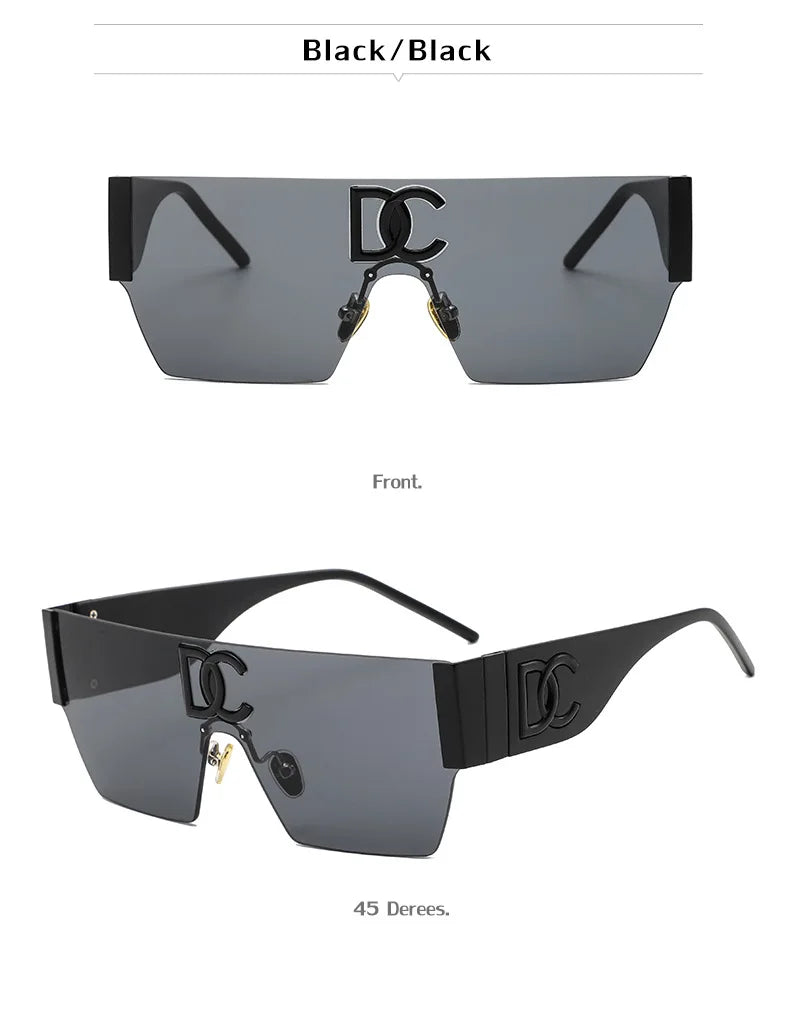 Oversized Shield Sunglasses With UV Protection for Women
