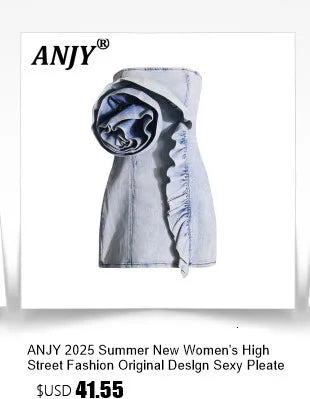 ANJY Summer New Women American Style Vintage Fashion Slim Fit Denim Short Jacket Stand Collar Puff Sleeve Washed Ins Coat A24293