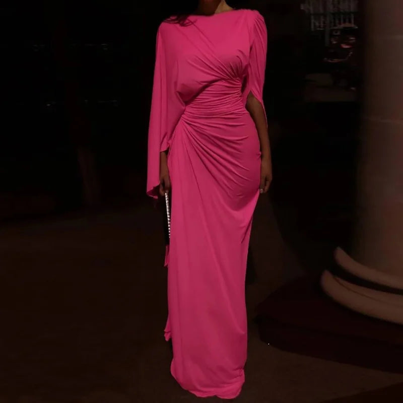 Elegant Patchwork Ankle Length Maxi Dress for Women