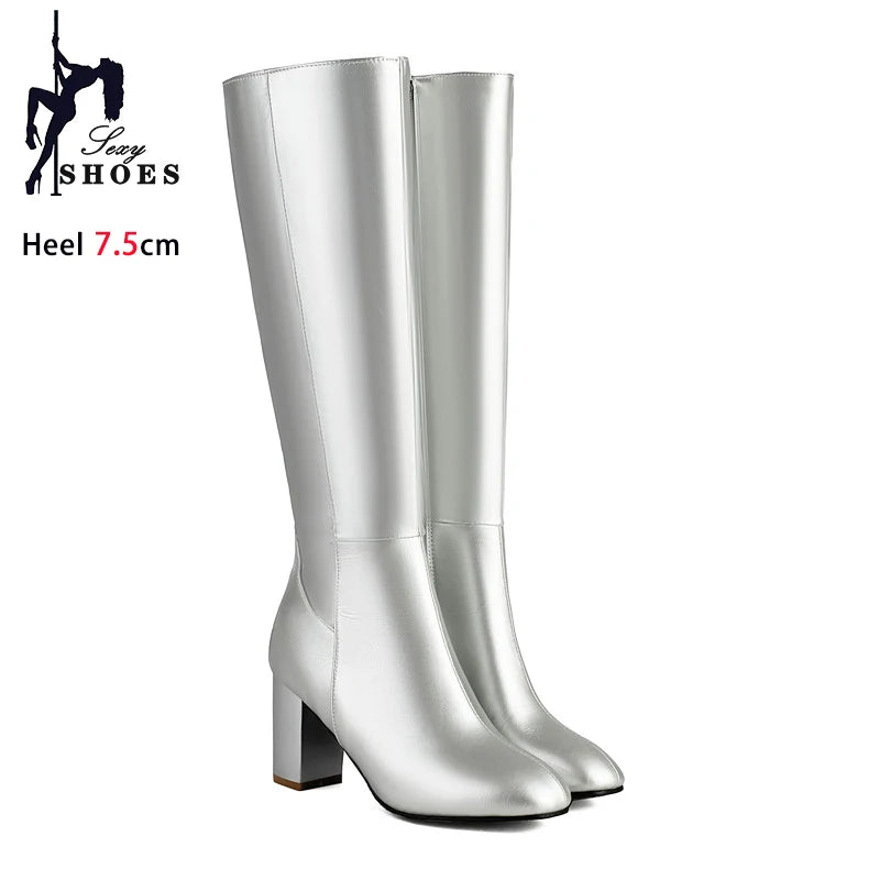 Knee High Platform Boots With Thick Heels for Women