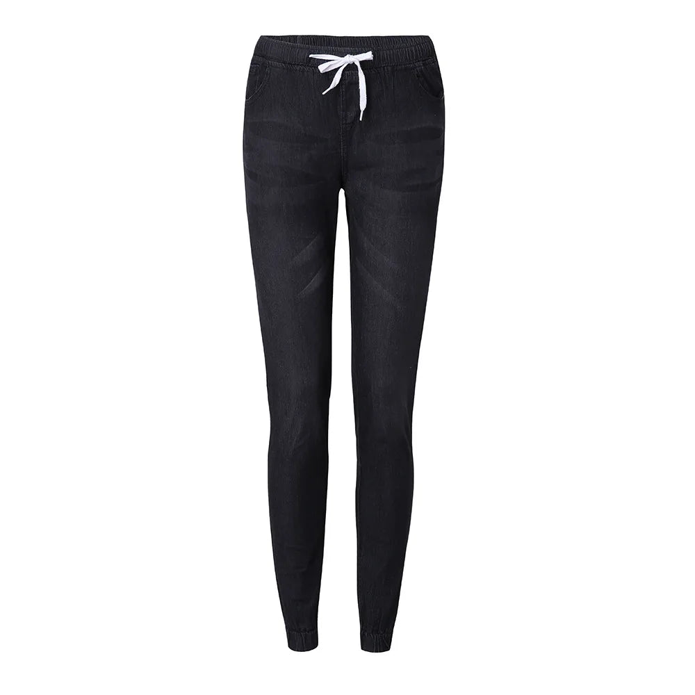 Elastic Waist Slim Fit Pegged Tapered Pants For Women