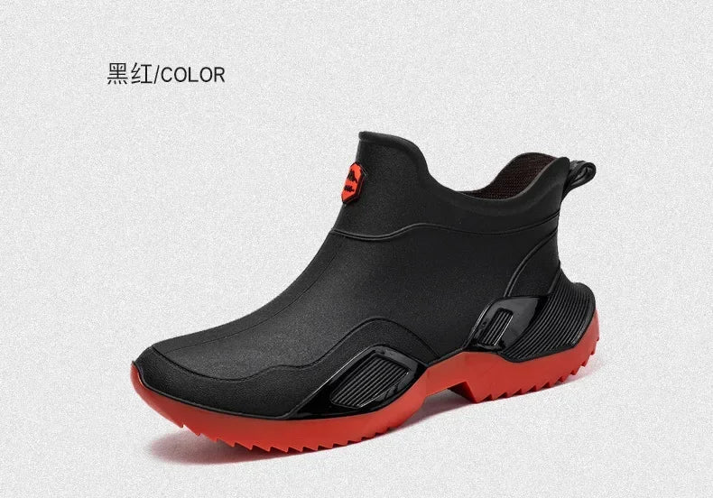 Round Toe Waterproof Ankle Rain Boots