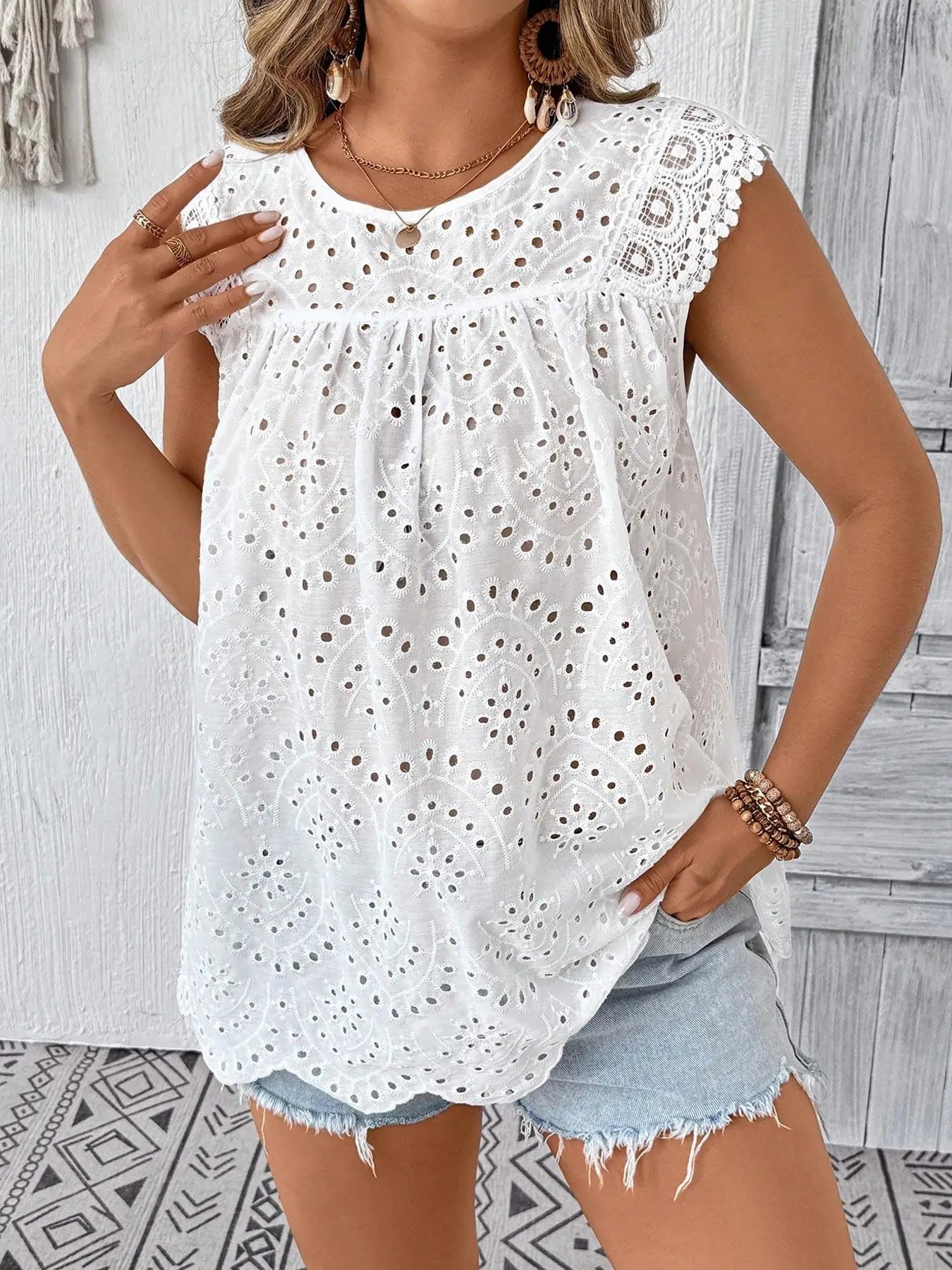 【Plus Size】Women's Top, Casual Blouse for Summer, Women's Plus Clothing for Daily Wear