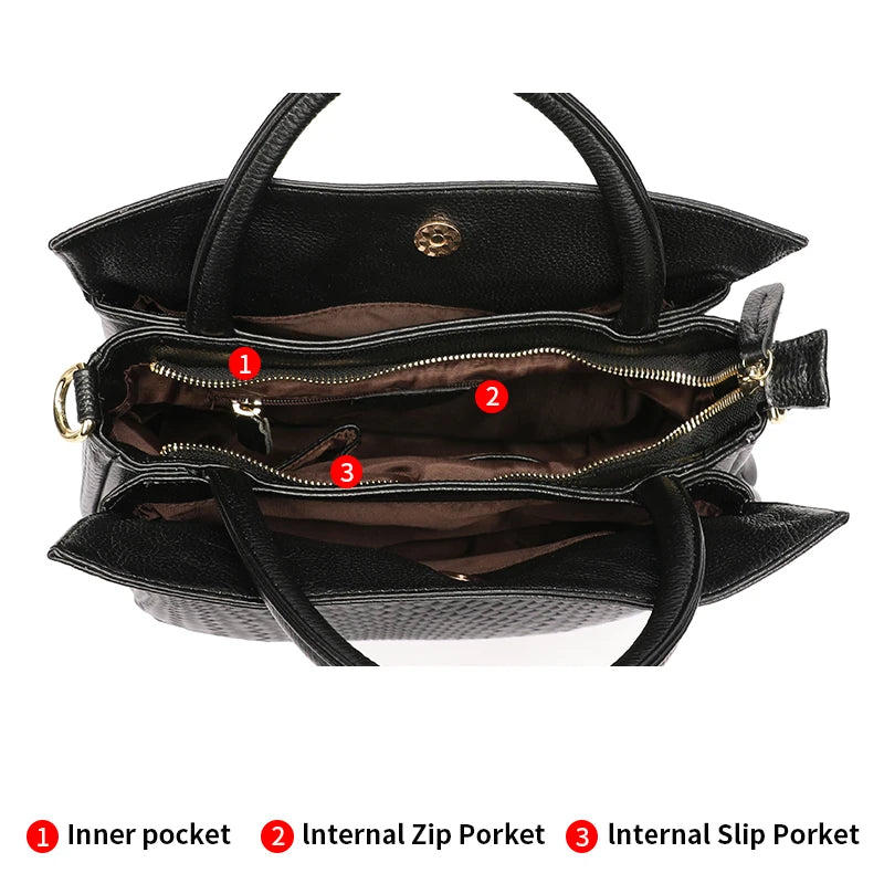 Premium Minimalist Top Layer Leather Tote Bag for Women