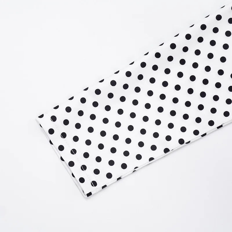 Retro Polka Dot Two Piece Crop Top and Shorts Set for Women