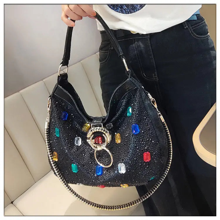Genuine Leather Crossbody Bucket Bag with Large Capacity for Women