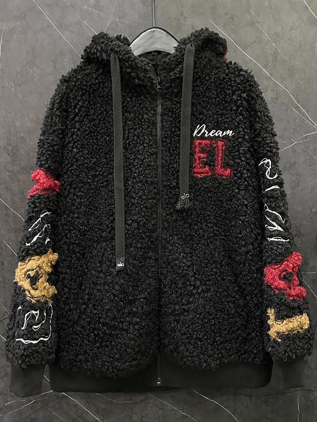 Fashion Autumn Winter Fluffy Overcoat Cute Minnie Loose Hooded Zip Cardigans Coat Mid-long Long Sleeve Sweet Lambswool Jacket