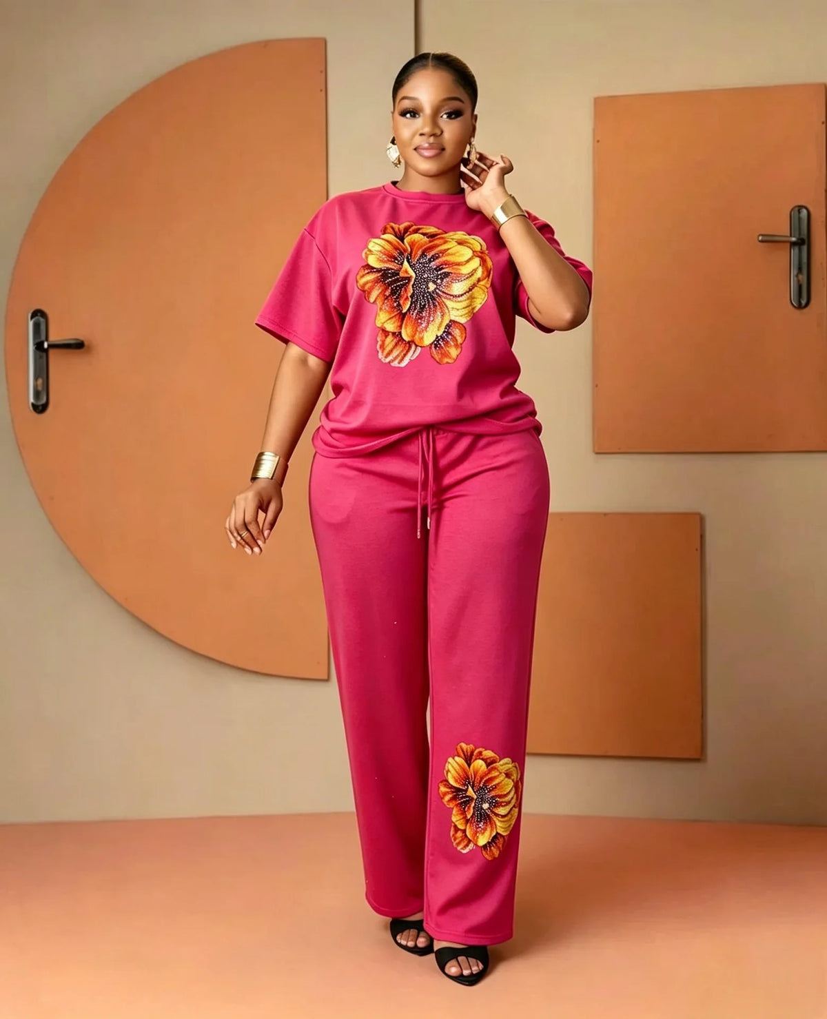 African Dashiki Two Piece Top and Pants Set for Women