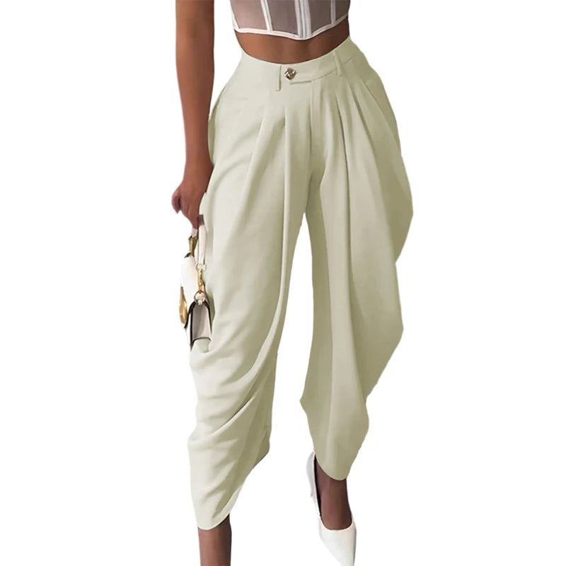 Ruched Cargo Harem Sweatpants With Drawstring Waist for Women
