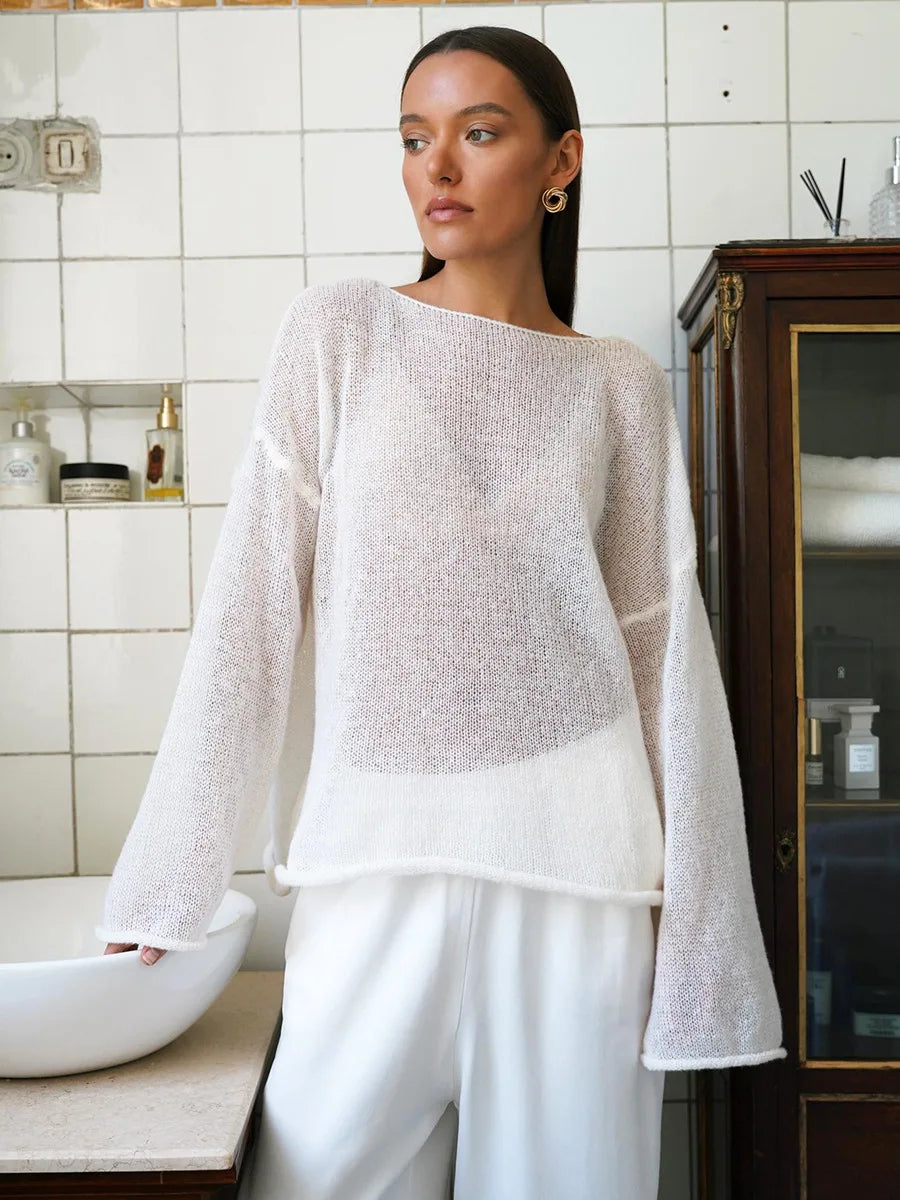 Sheer Hollow Knit Sweater