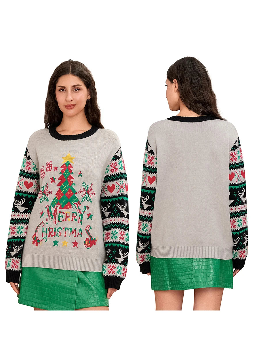 Women'S Loose Orange Sweater Long Sleeved Round Neck Gradient Printed Pullover  Versatile Top For Autumn and Winter