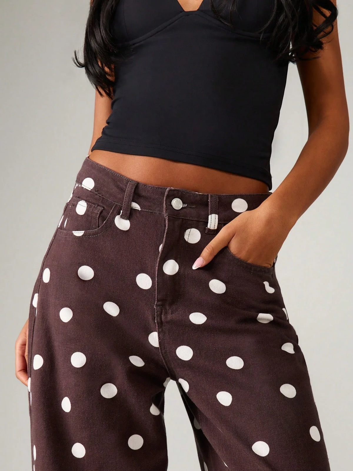 High Waisted Wide Leg Straight Denim Jeans For Women