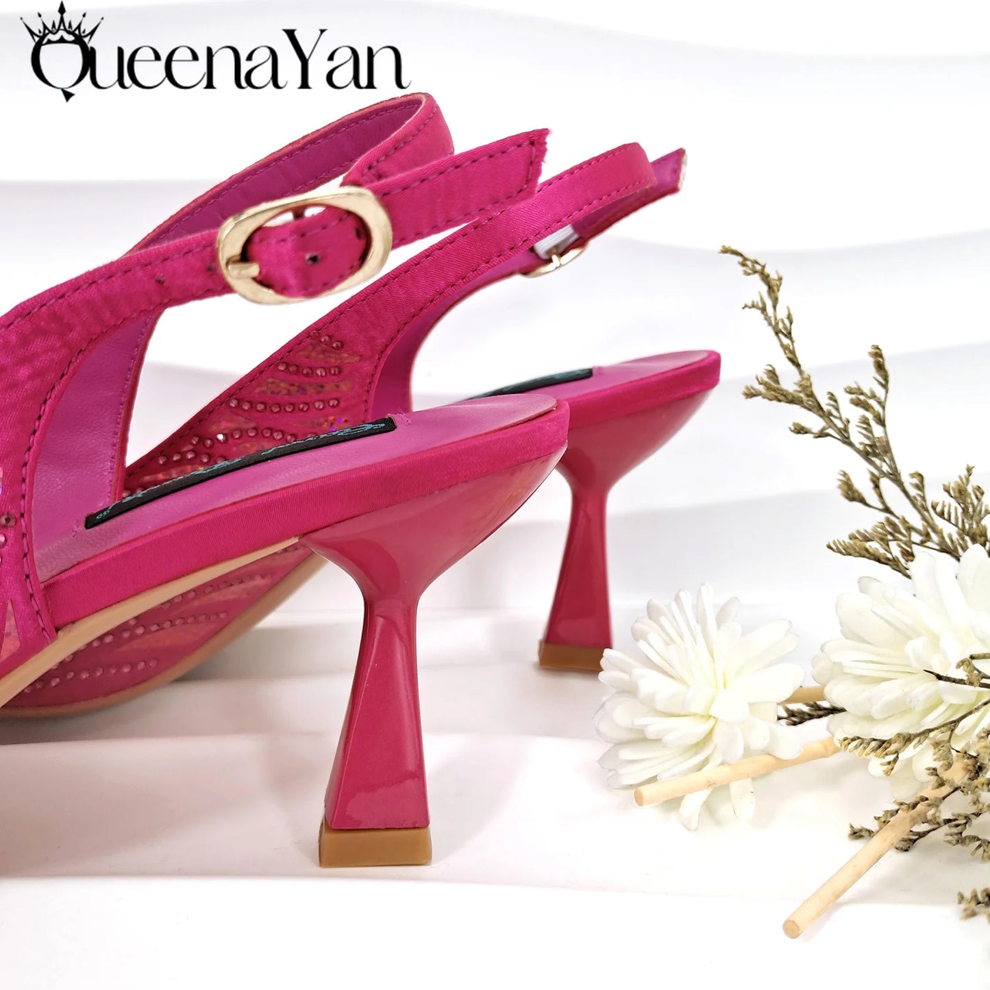 Queena Yan Italian Design Party Shoes African Fashion Ladies Small Clutches With Stiletto Shoes OL Heels