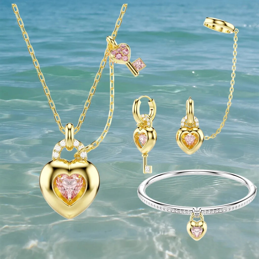 Gold Plated Sparkling Zirconia Crystal Pendant for Women