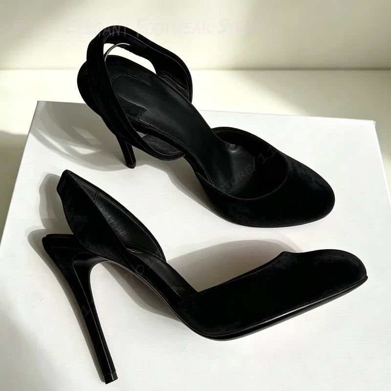 Premium Quality Suede Slingback Stilettos For Women